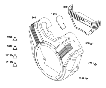 Blower Housing Group Diagram and Parts List for 305447-0337-G1 200000 - 399999 Briggs and Stratton Engine